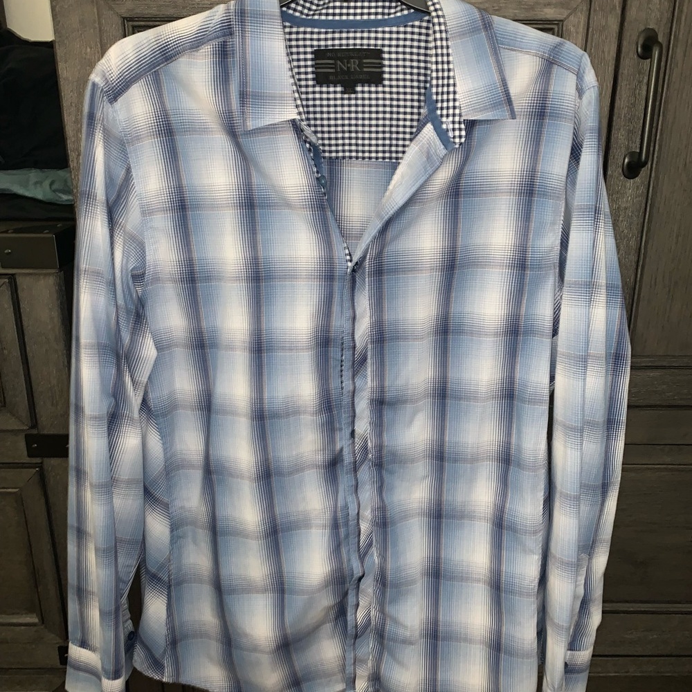 No Retreat Black Label Mens Long sleeve Button Down